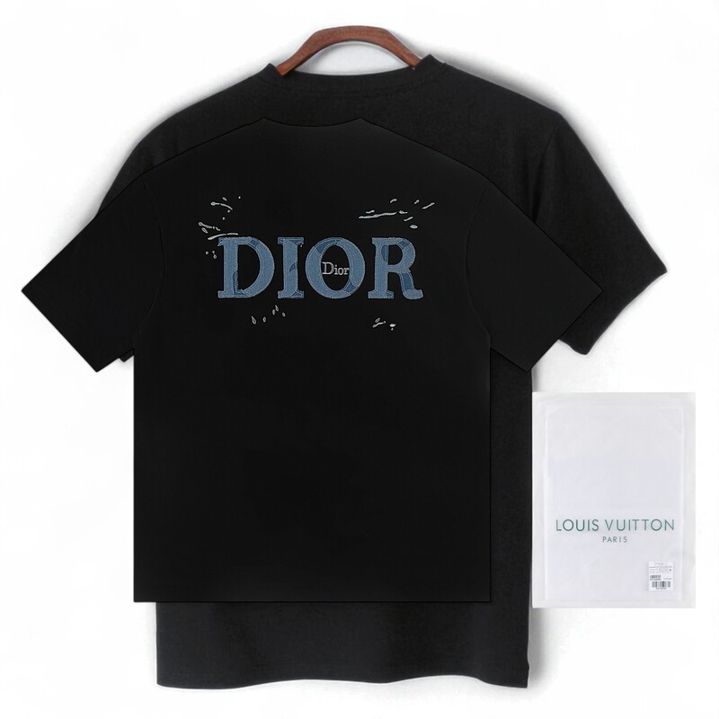 Playera Dior Logo Azul Estilo Minimalista de Lujo