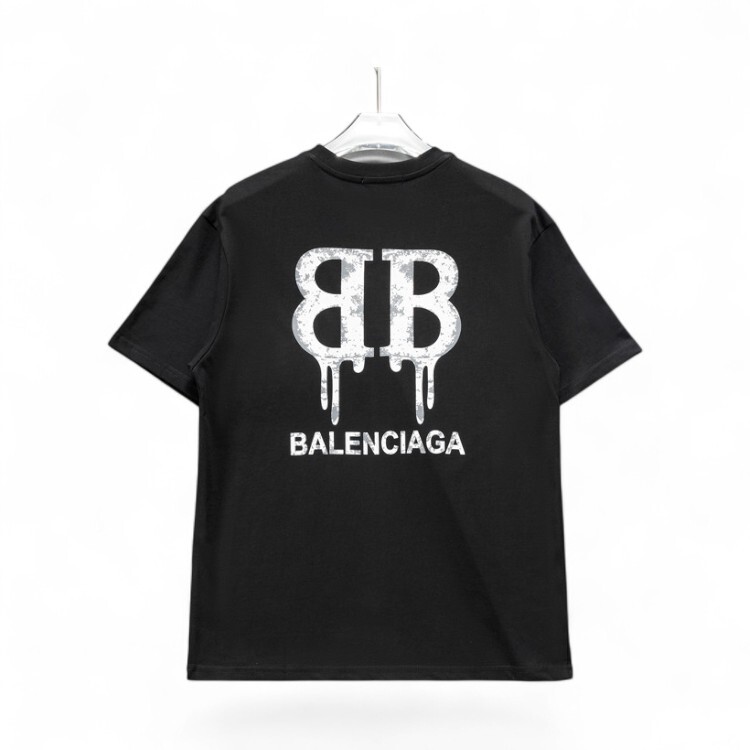Playera Balenciaga Logo BB Efecto Pintura Goteada